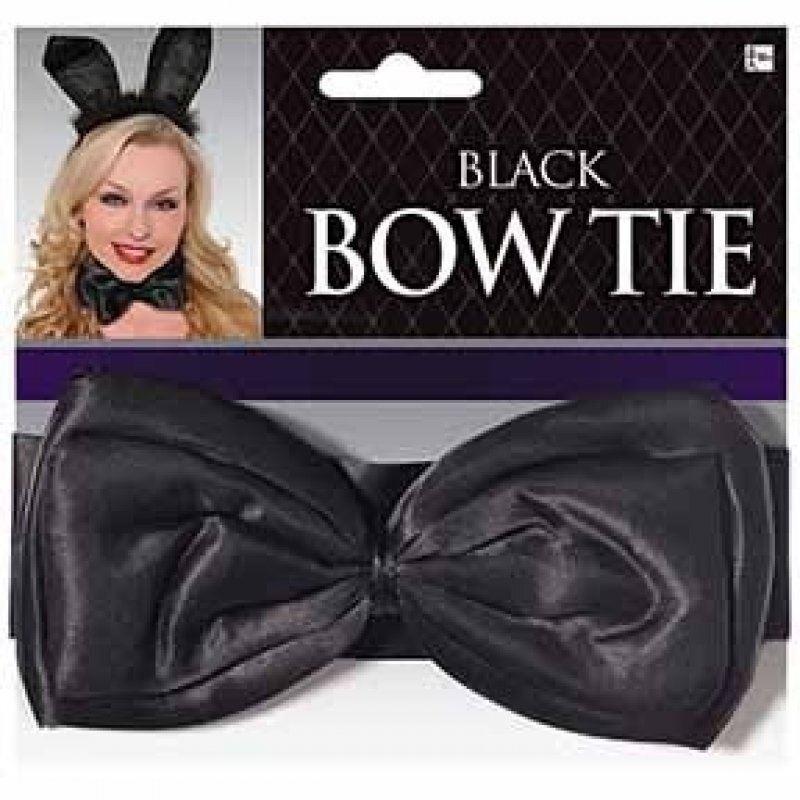Black Deluxe Bow Tie Adult Costume Accessory