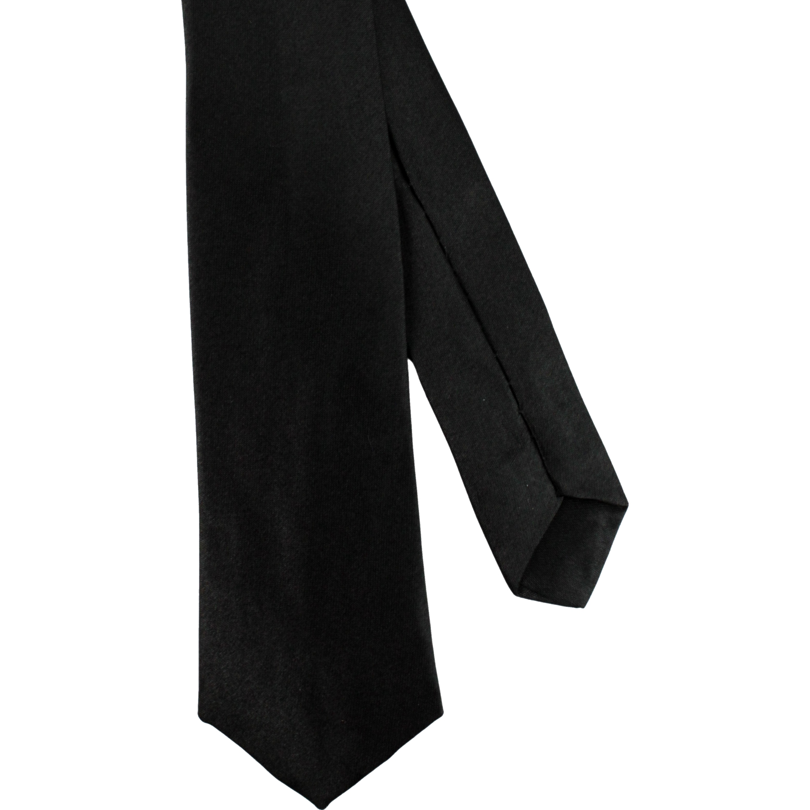 Slim Black Satin Tie