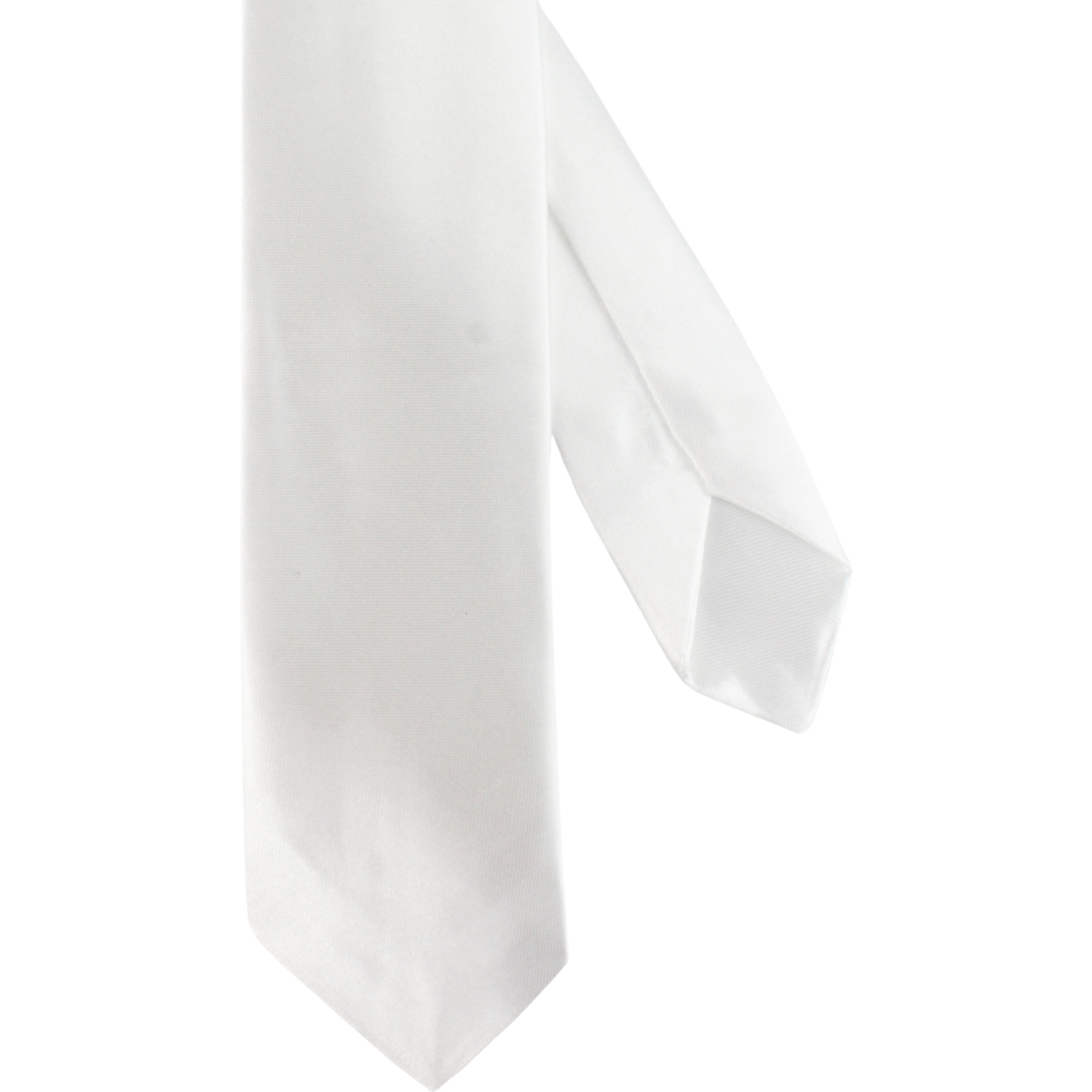 Slim White Satin Tie