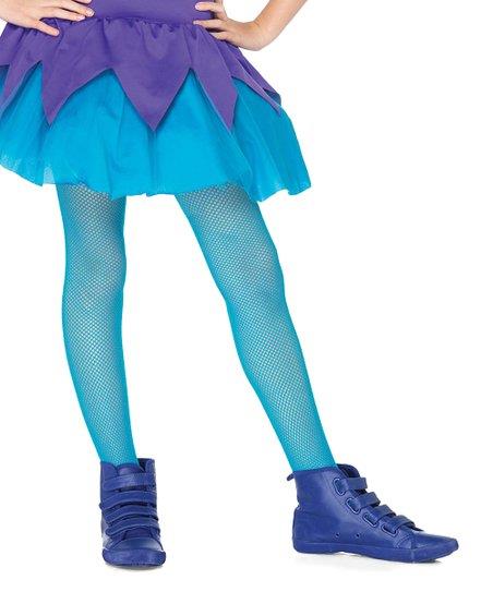 Neon Blue Fishnet Child Tights