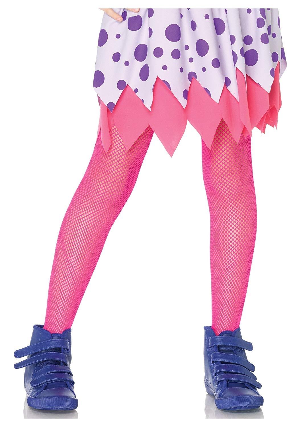 Neon Pink Fishnet Child Tights