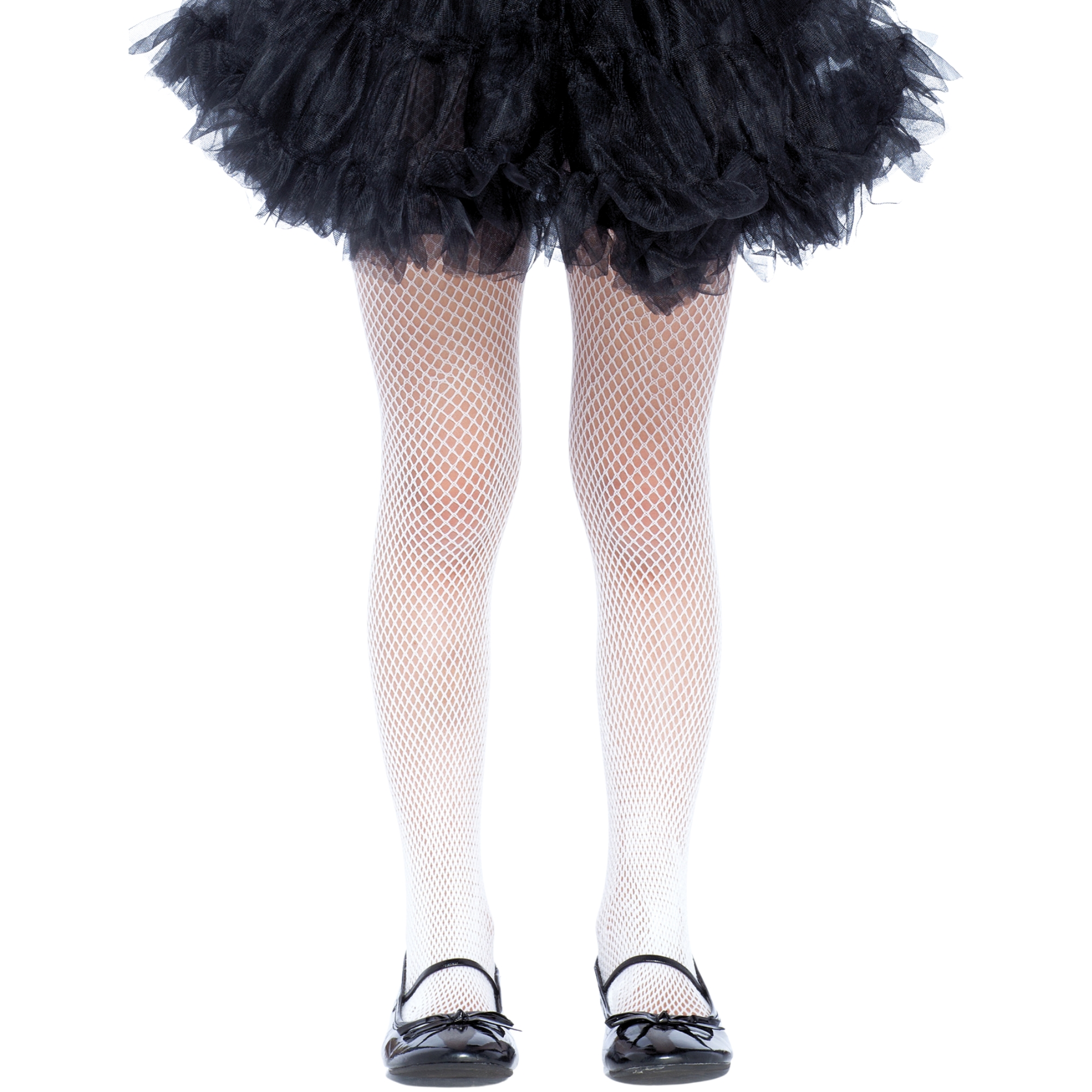 Kids White Fishnet Tights