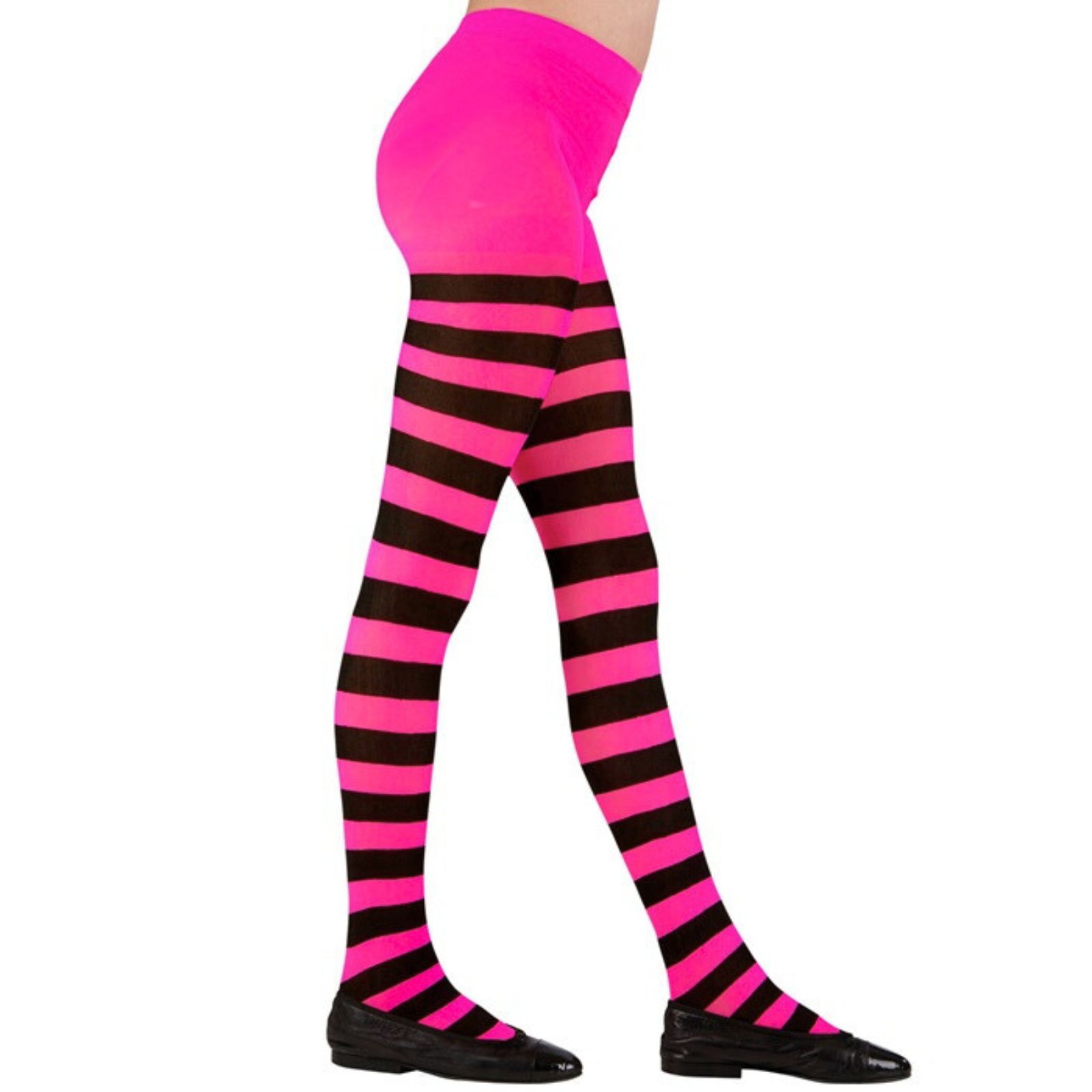 Kids Striped Hot Pink and Black Stocking 1-3 Years