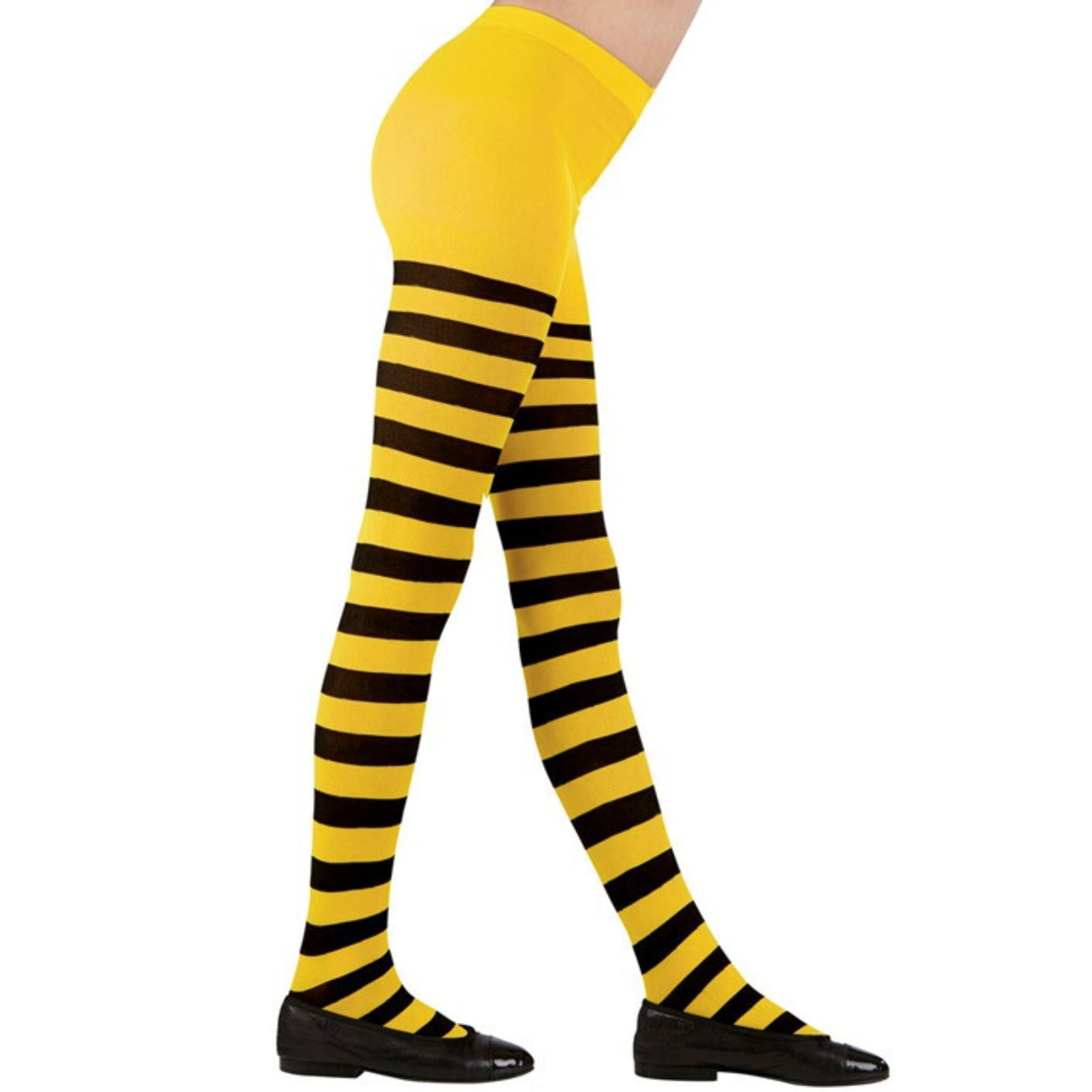 Kids Striped Yellow and Black Stockings 11-14 Years
