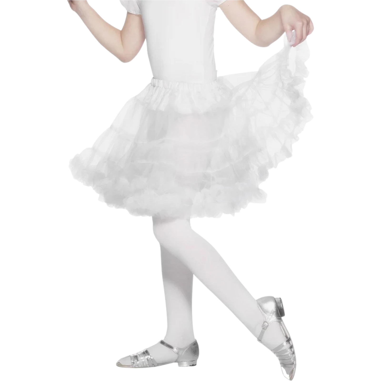 Kids White Petticoat Skirt One Size