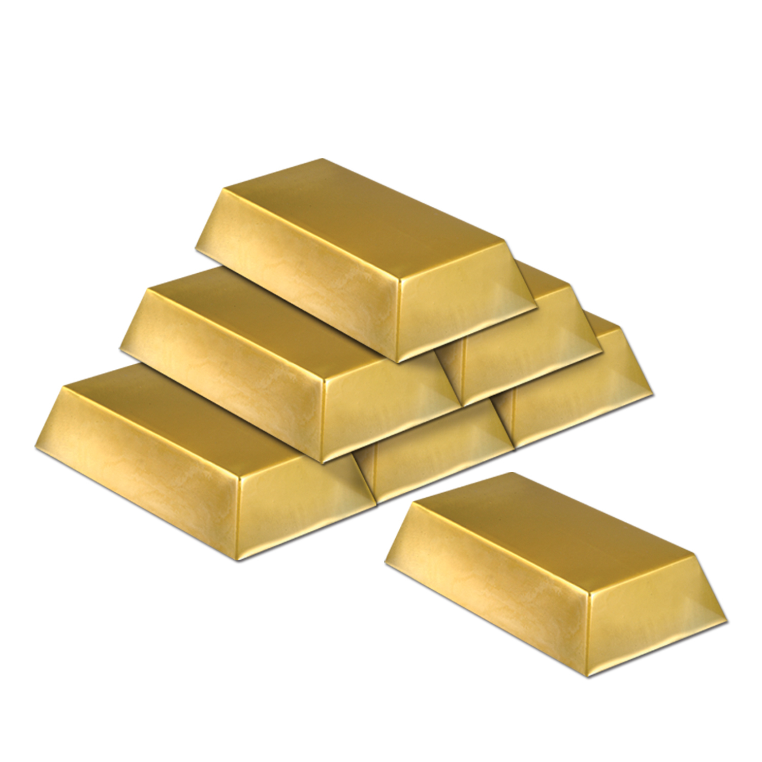 Plastic Gold Bar Decorations (Pack of 6)