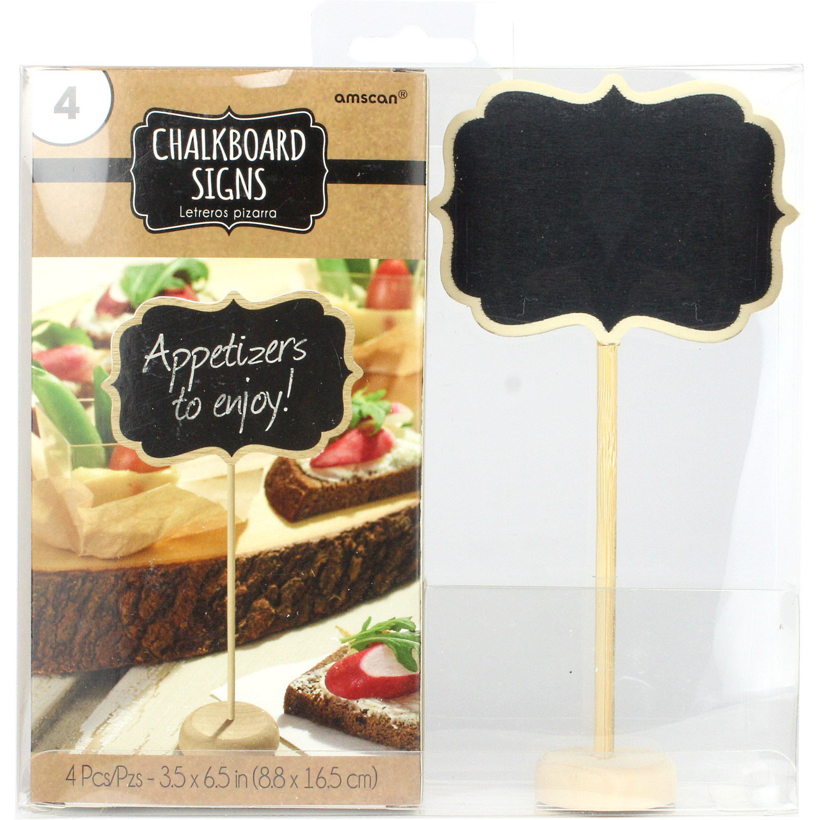 Wooden Chalkboard Table Sign (Pack of 4)