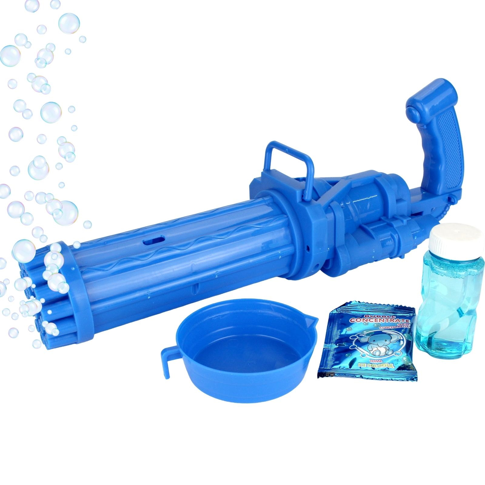 Blue 21 Hole Gatling Electric Bubble Gun