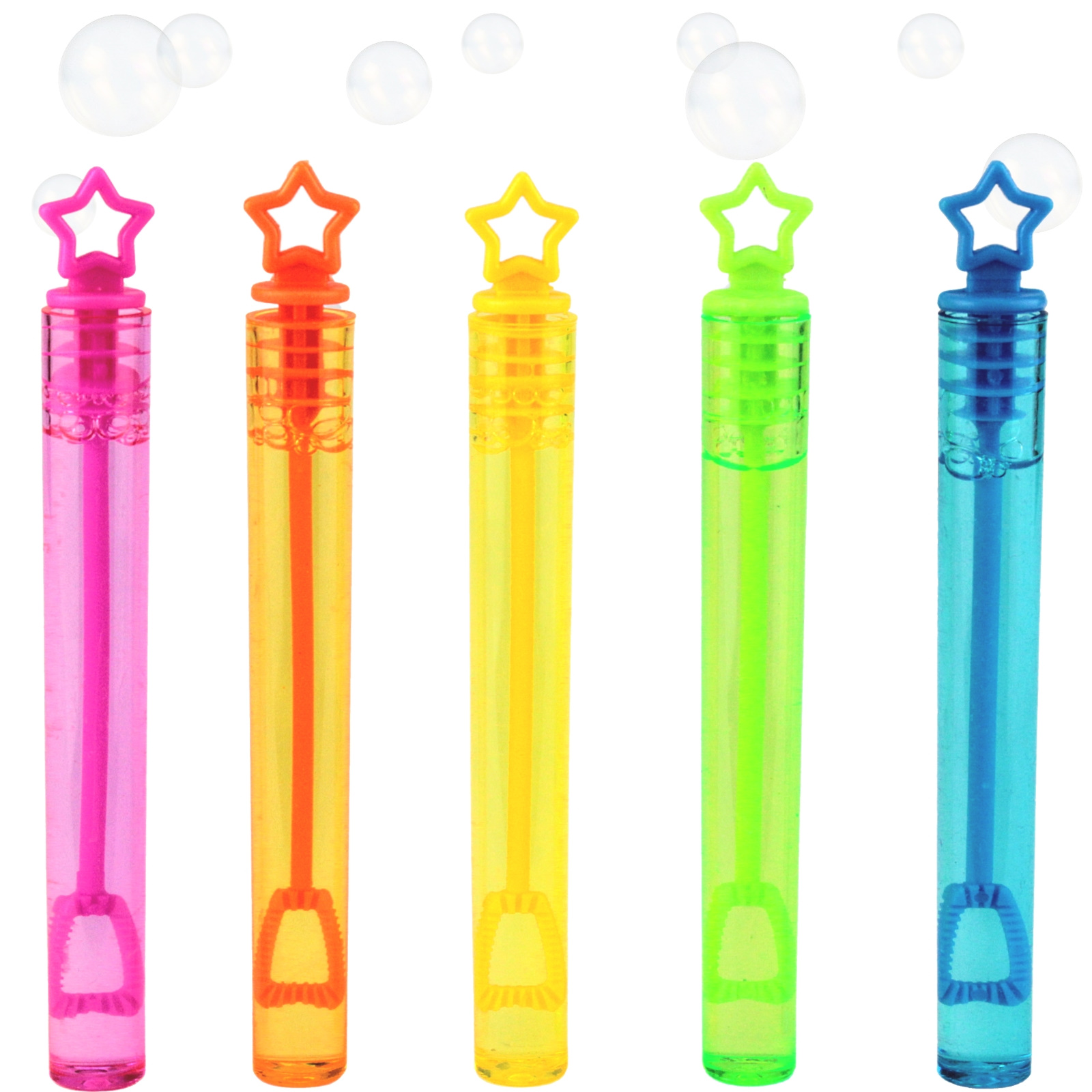 Mini Coloured Star Bubble Wands (Pack of 5)