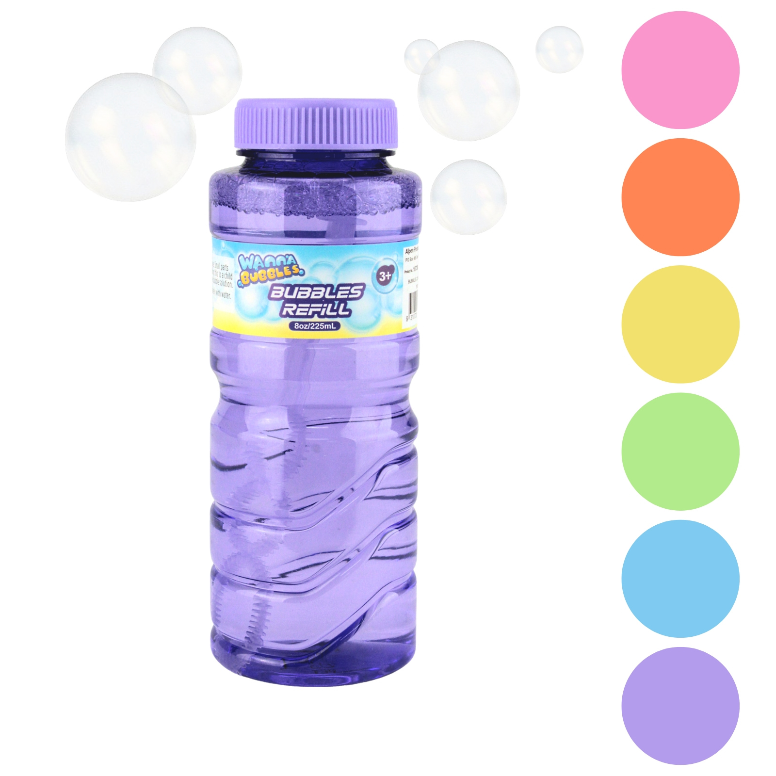 Coloured Bubble Bottle 225ml Assorted