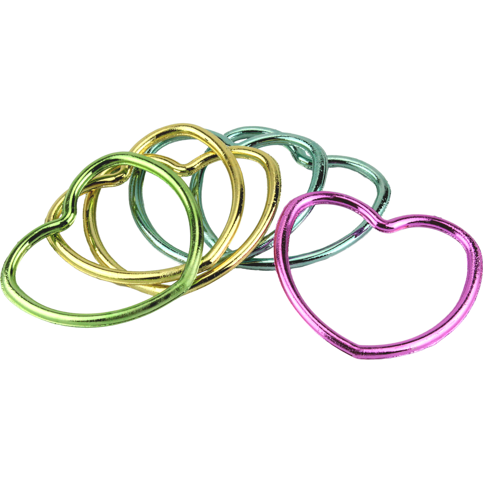 Shiny Heart Shape Plastic Bangles (Pack of 6) 