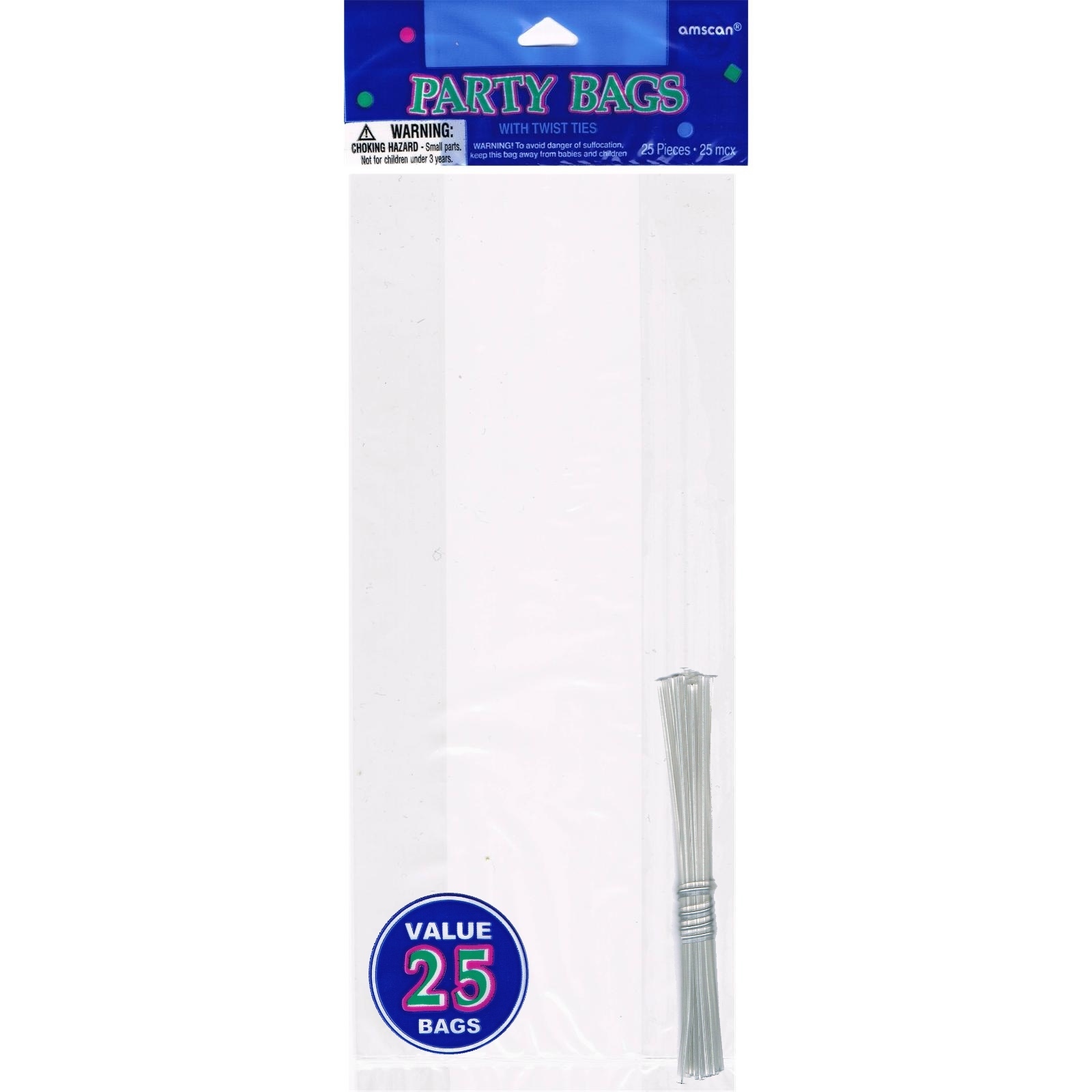 Clear Plastic Party Bags (Pack of 25)