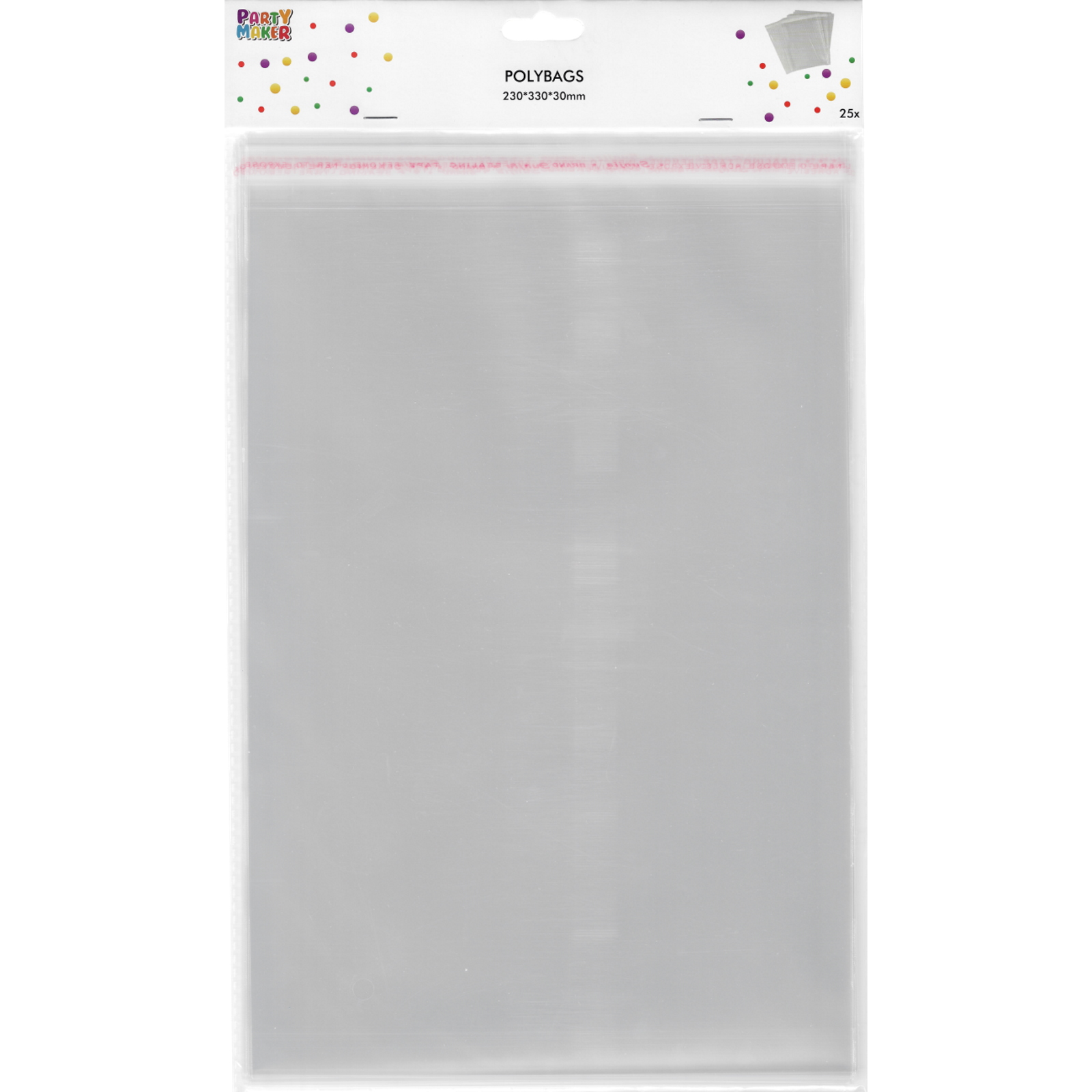 Clear Peel & Seal Cello Plastic Bags 23cm x 33cm (Pack of 25)
