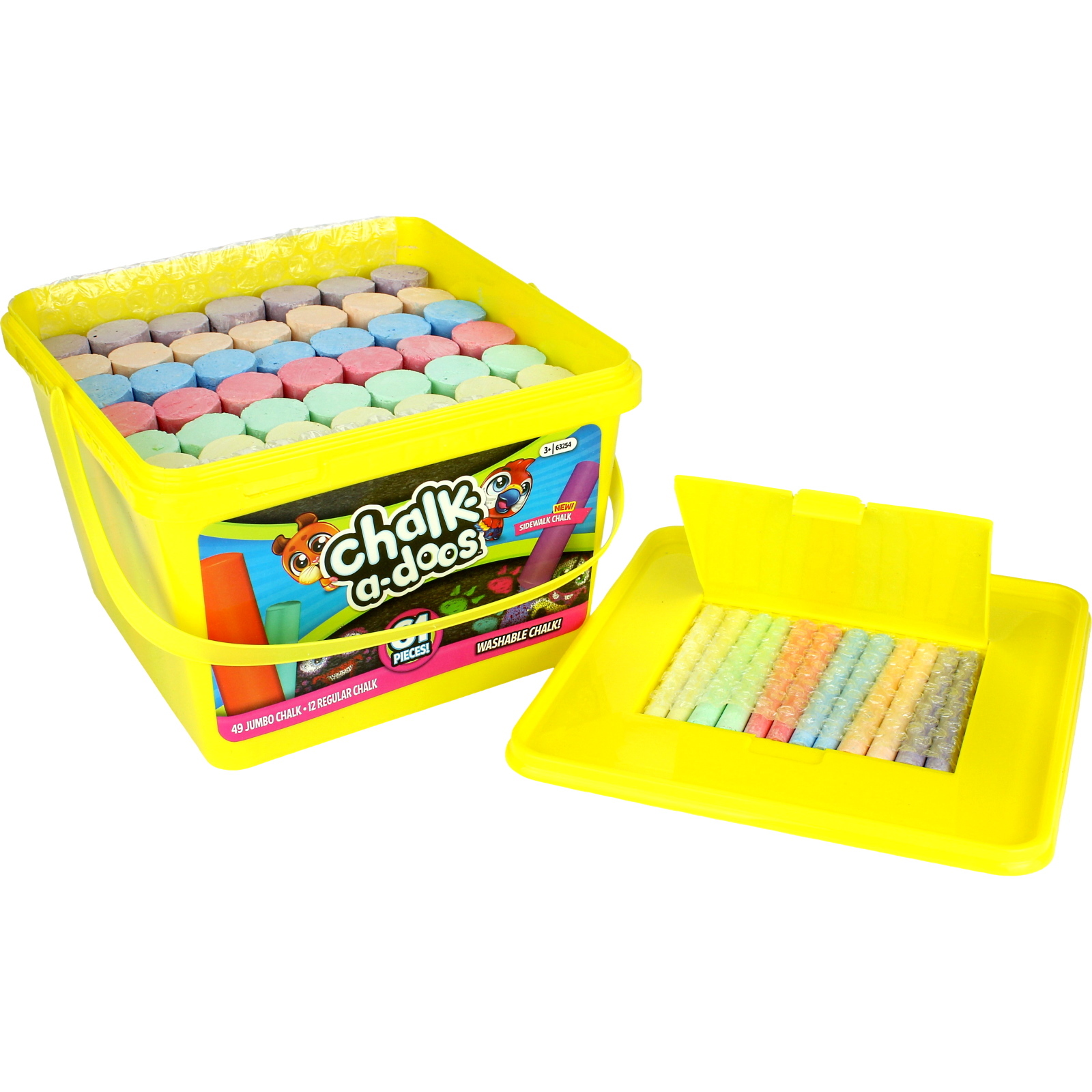 Chalk-a-doos Sidewalk Chalk Tub (61 Pieces)