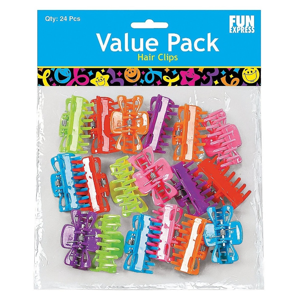 Mini Coloured Hair Clips (Pack of 24)