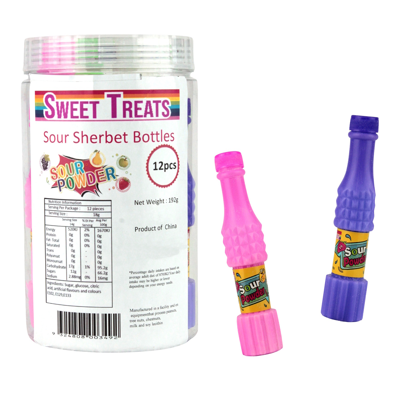 Sour Sherbet Bottles (Pack of 12)