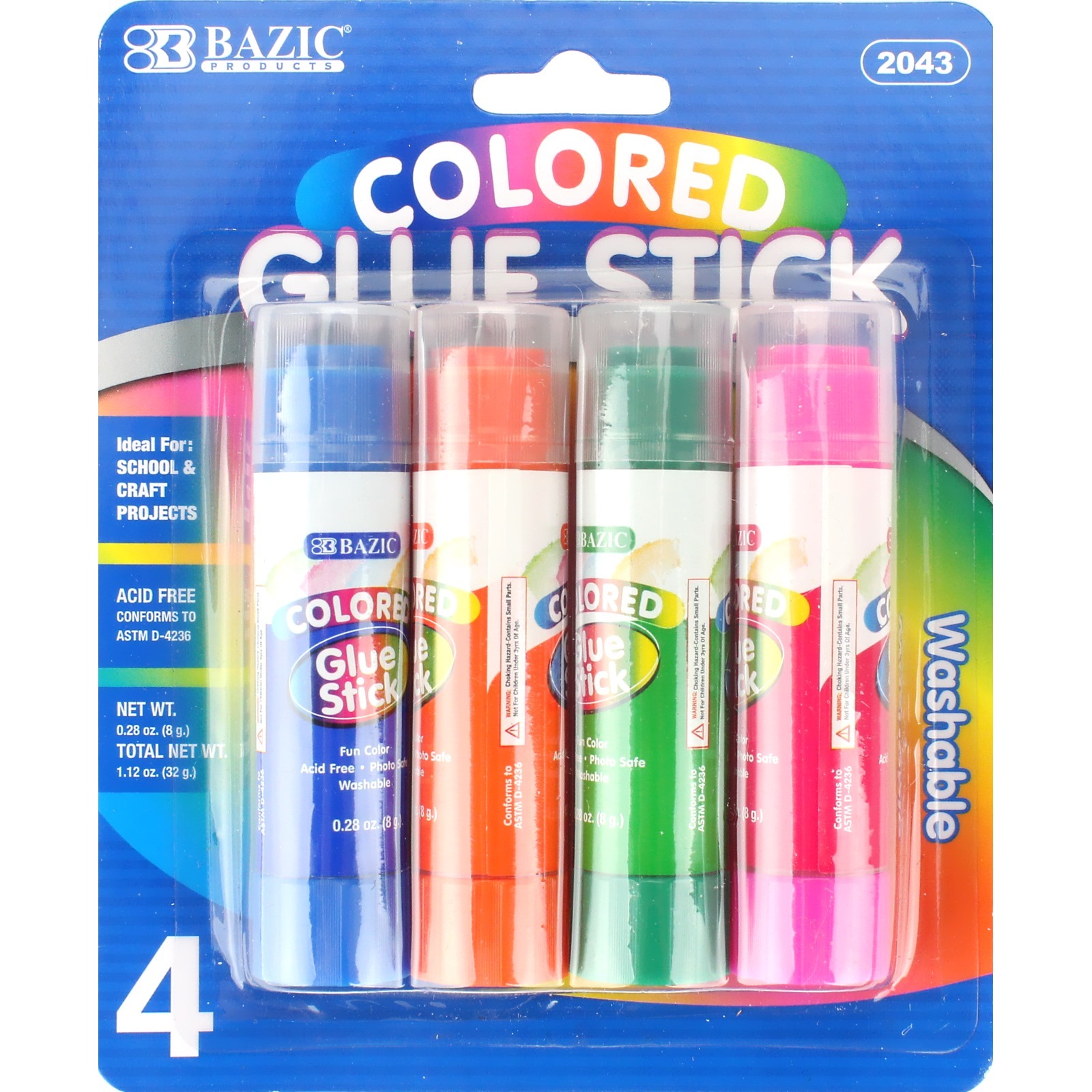 Coloured Glue Sticks (Pack of 4)