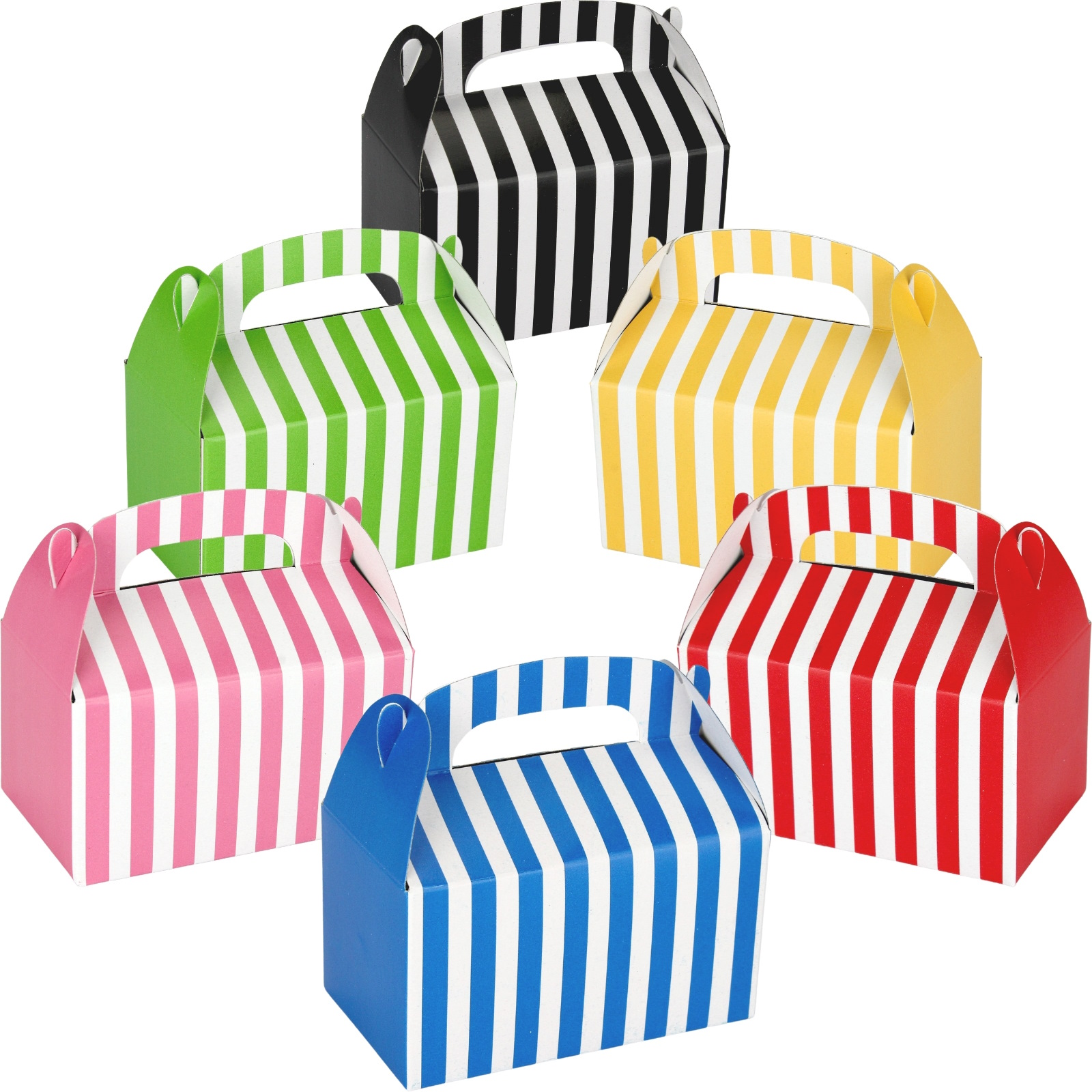 Mini Striped Lolly / Treat Boxes 8cm (Pack of 6)