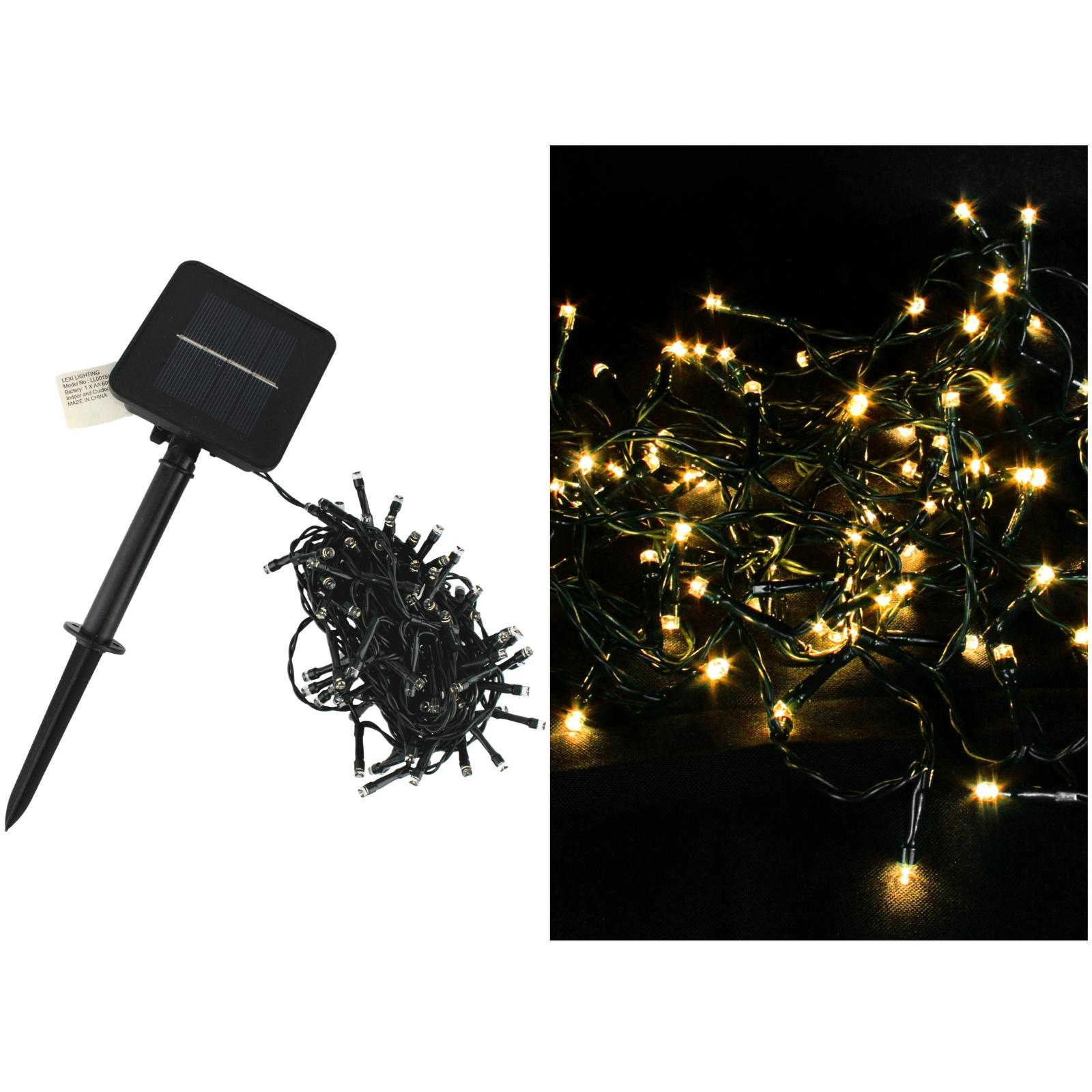 100 Warm White Solar LED Fairy Lights 4.9m