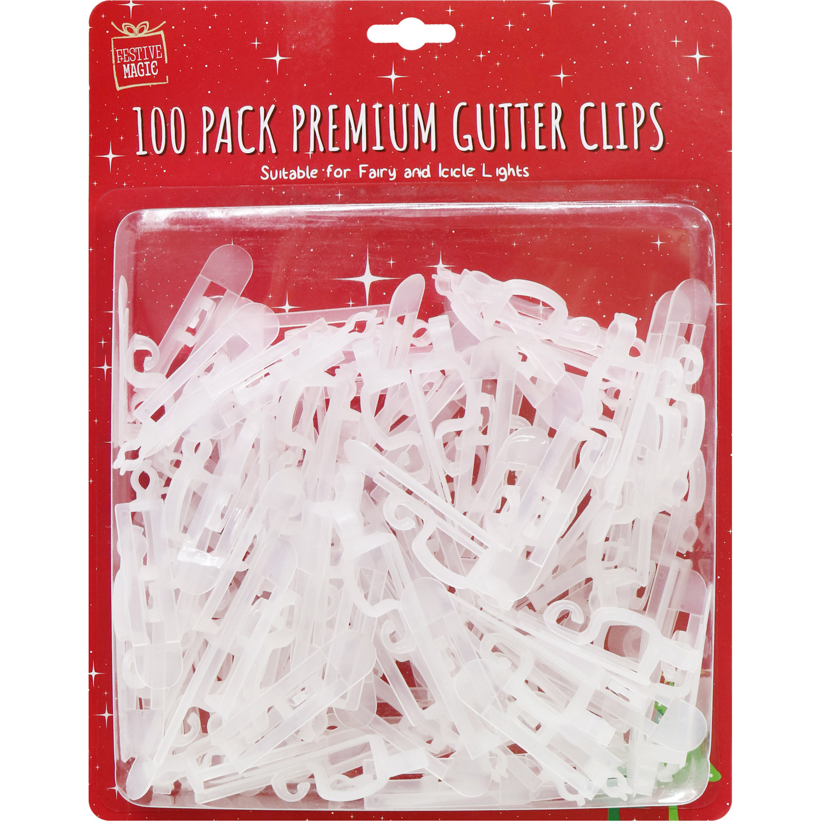 Clear Gutter Lighting Clips (Pack of 100)