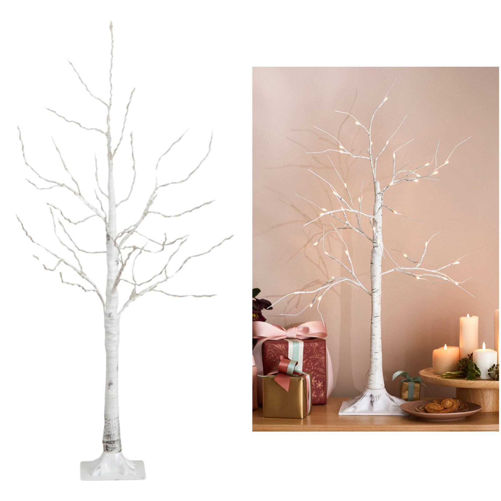 Warm White LED Light Up Birch Tree 90cm