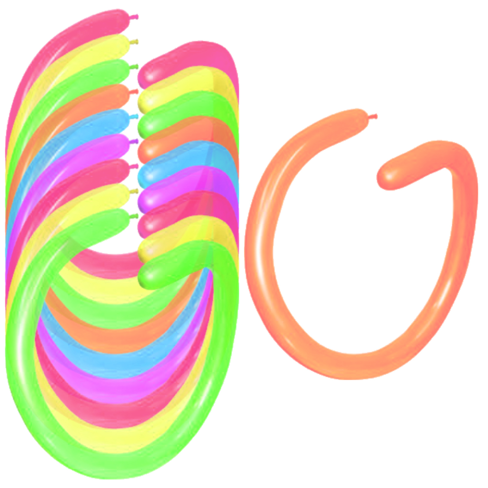 Neon UV Modelling Balloons (Pack of 20) 