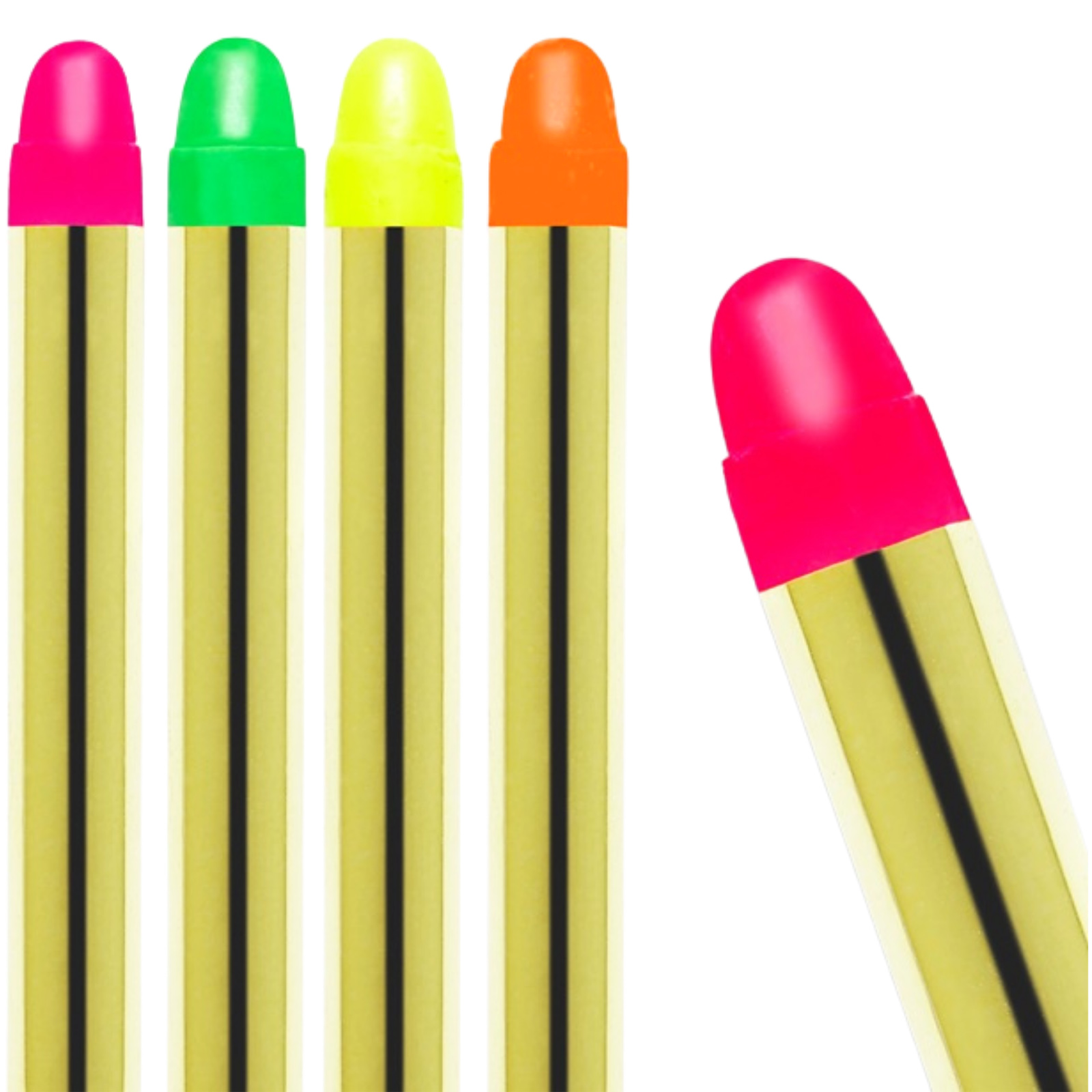 Neon UV Face & Body Makeup Sticks (Pack of 5)