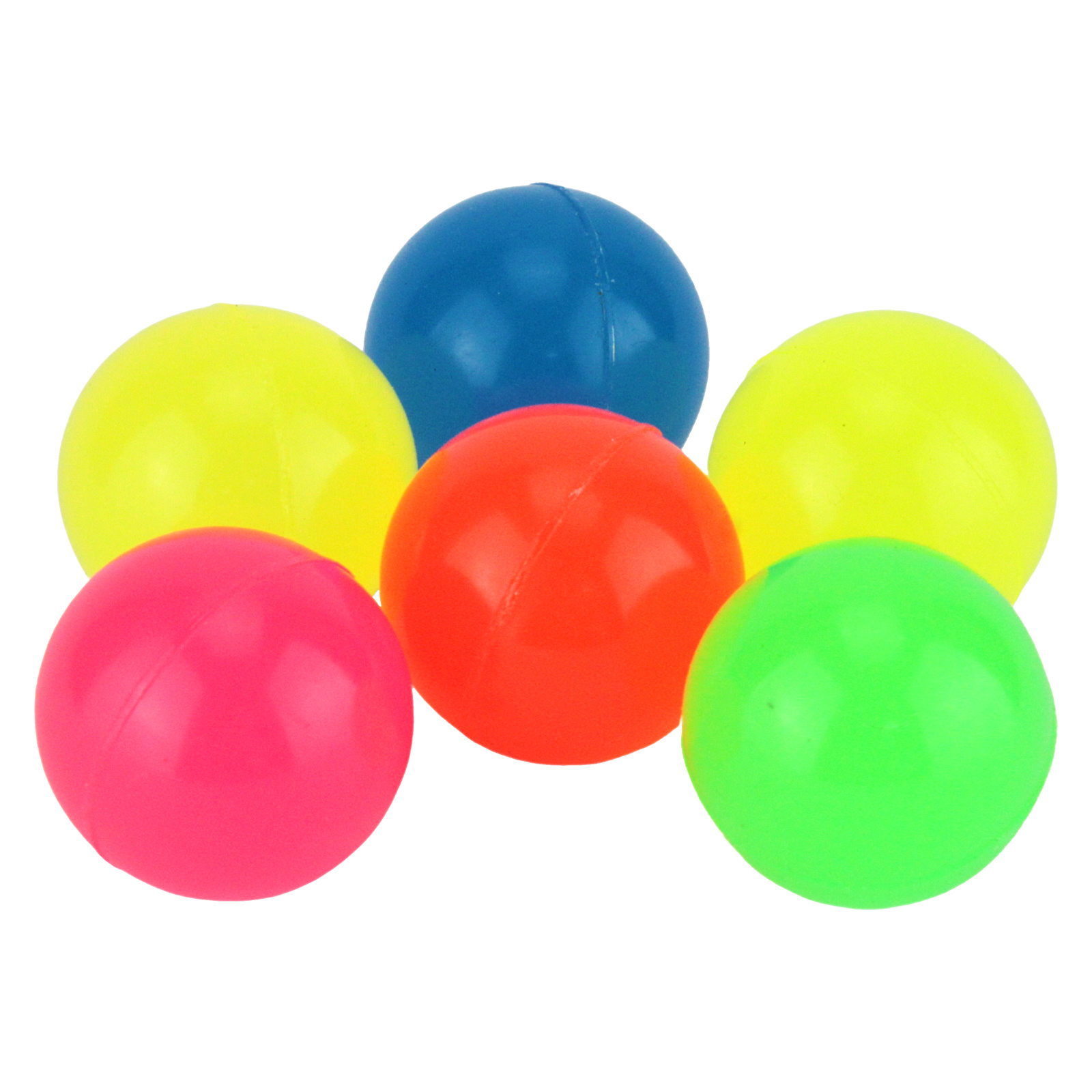 Glow Neon High Bounce Balls 4.5cm (Pack of 6)