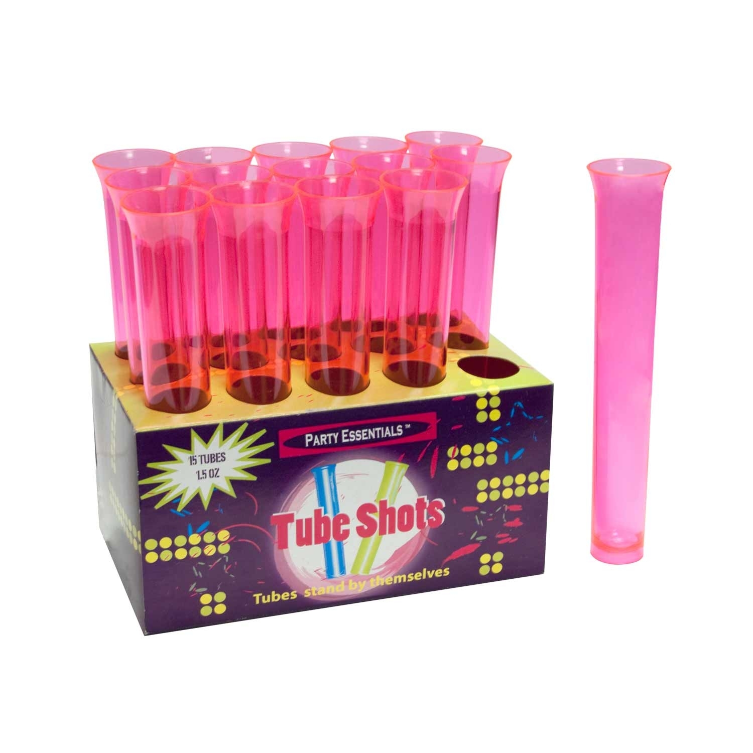 Neon Pink Tube Shots (Pack of 15)