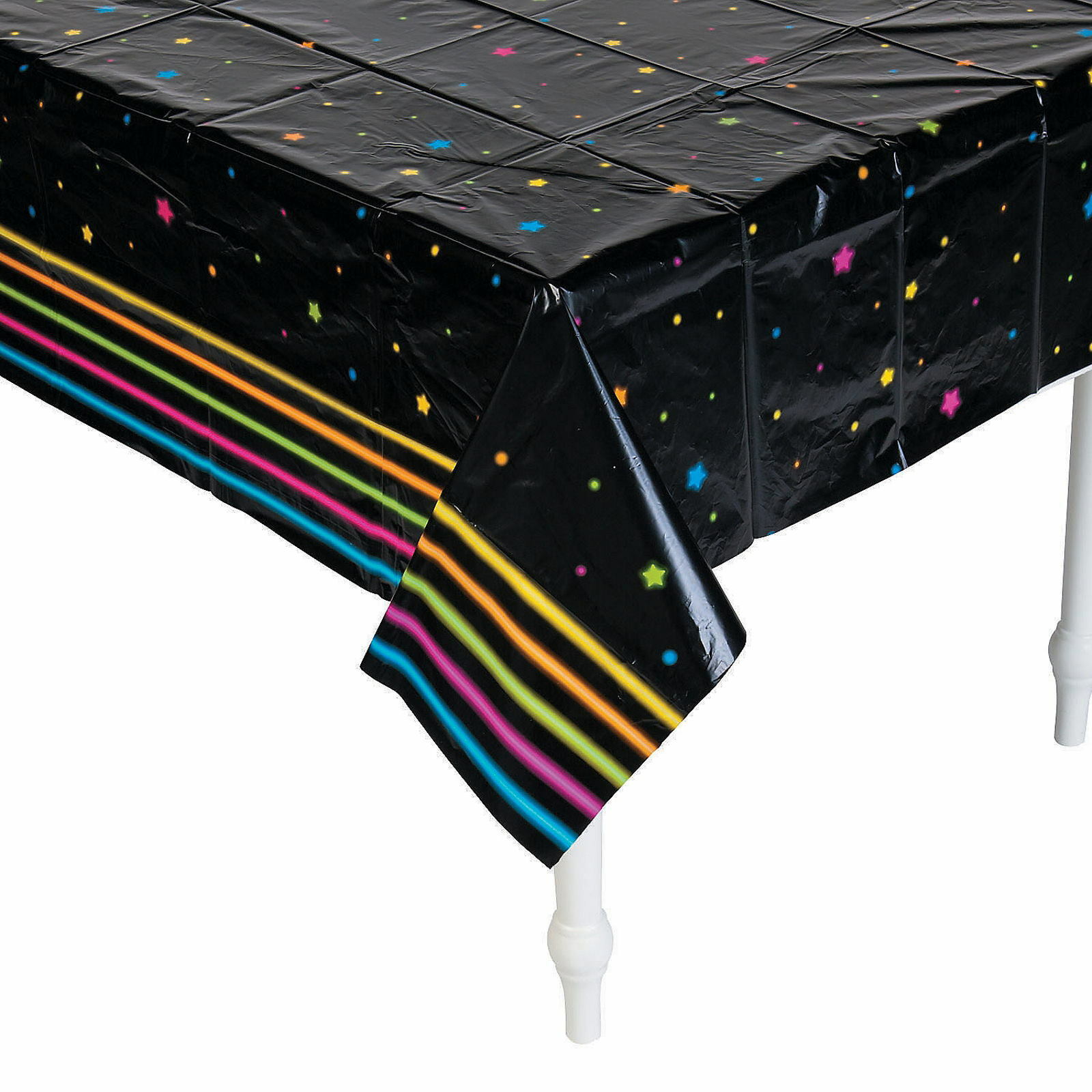 Neon Glow Party Plastic Tablecloth