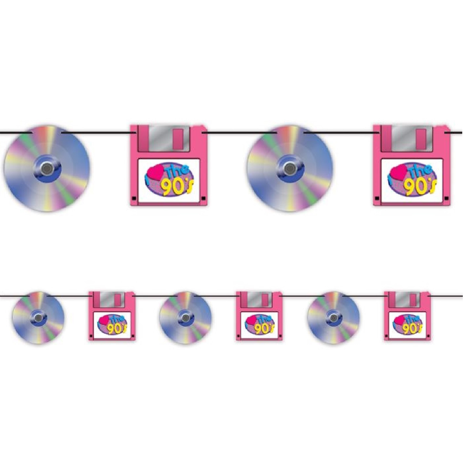 CD and Floppy Disk Garland Banner 