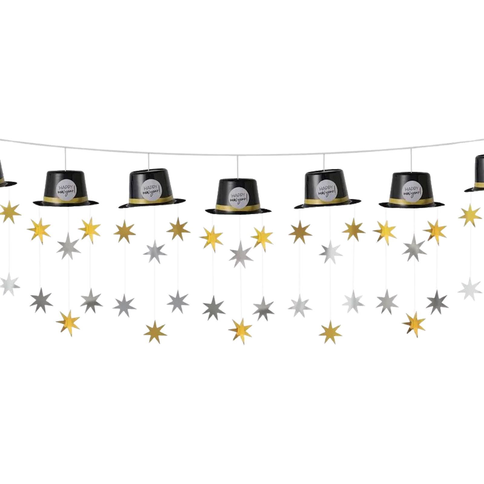 Happy New Year Top Hat Star Garland