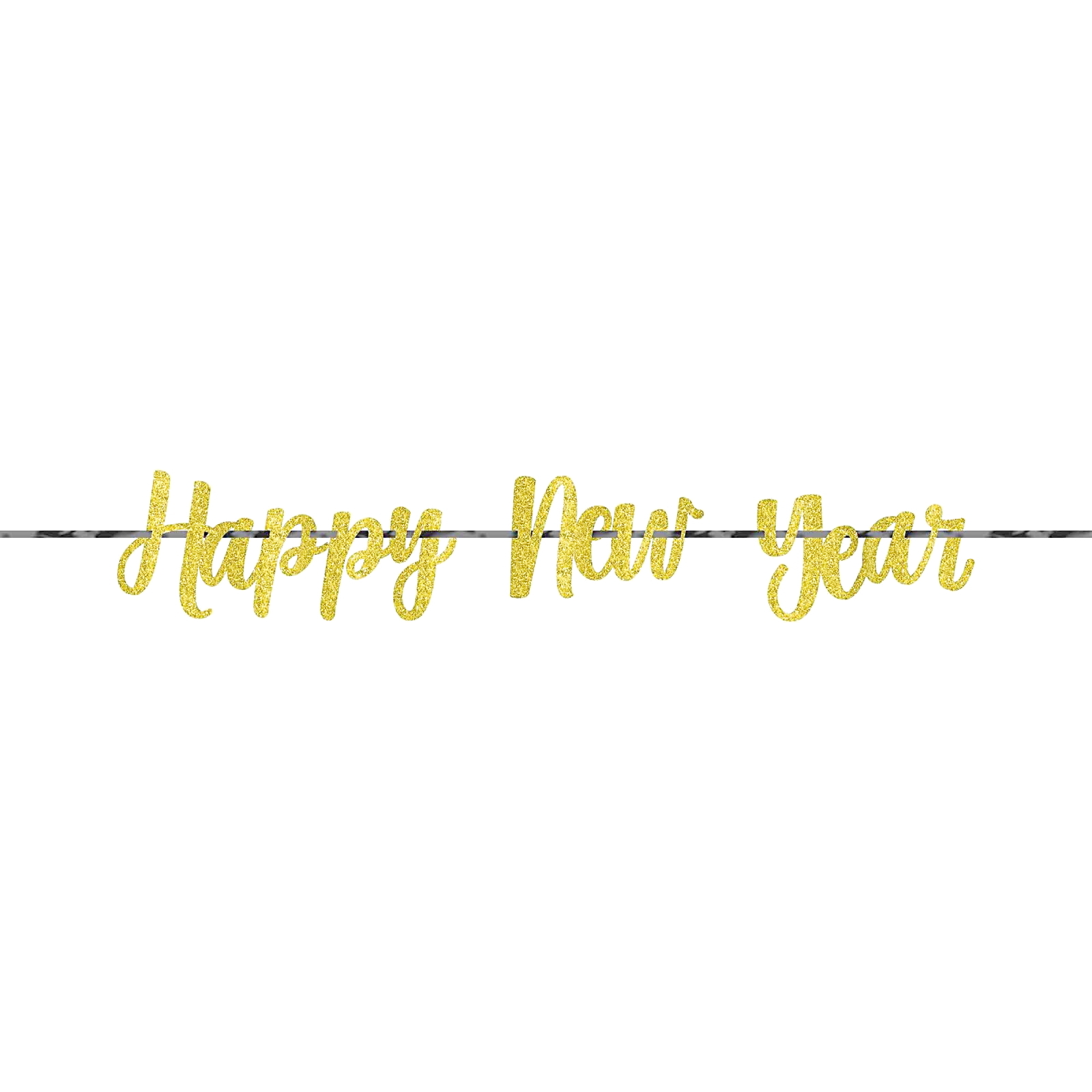 Happy New Year Gold Glitter Letter Banner
