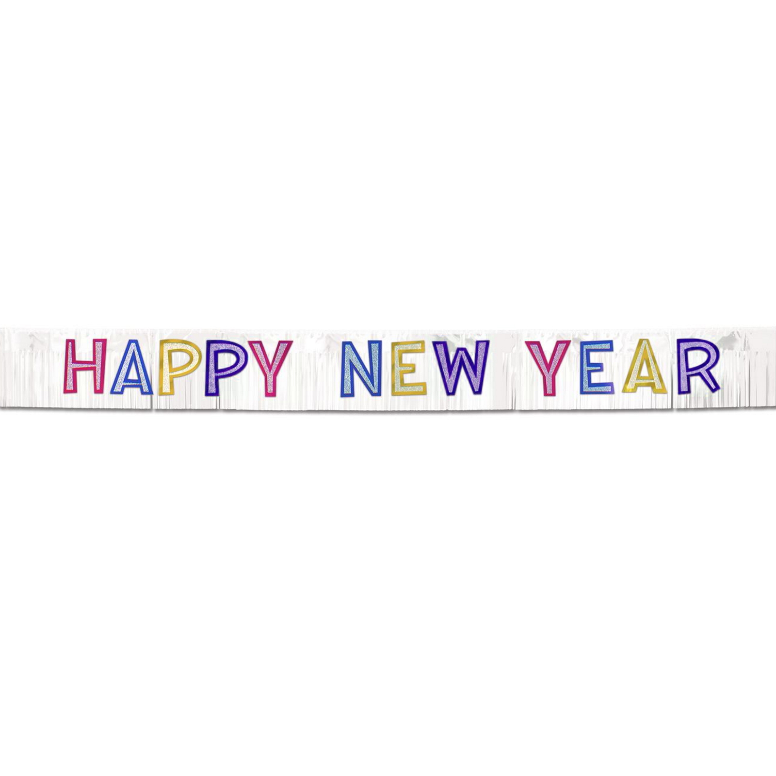 Happy New Year Metallic Fringe Banner