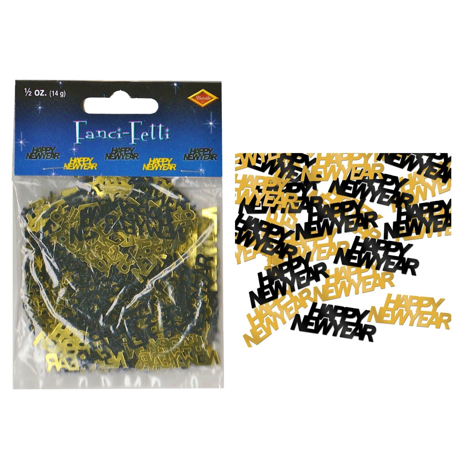 Black and Gold Happy New Year Confetti/Table Scatters