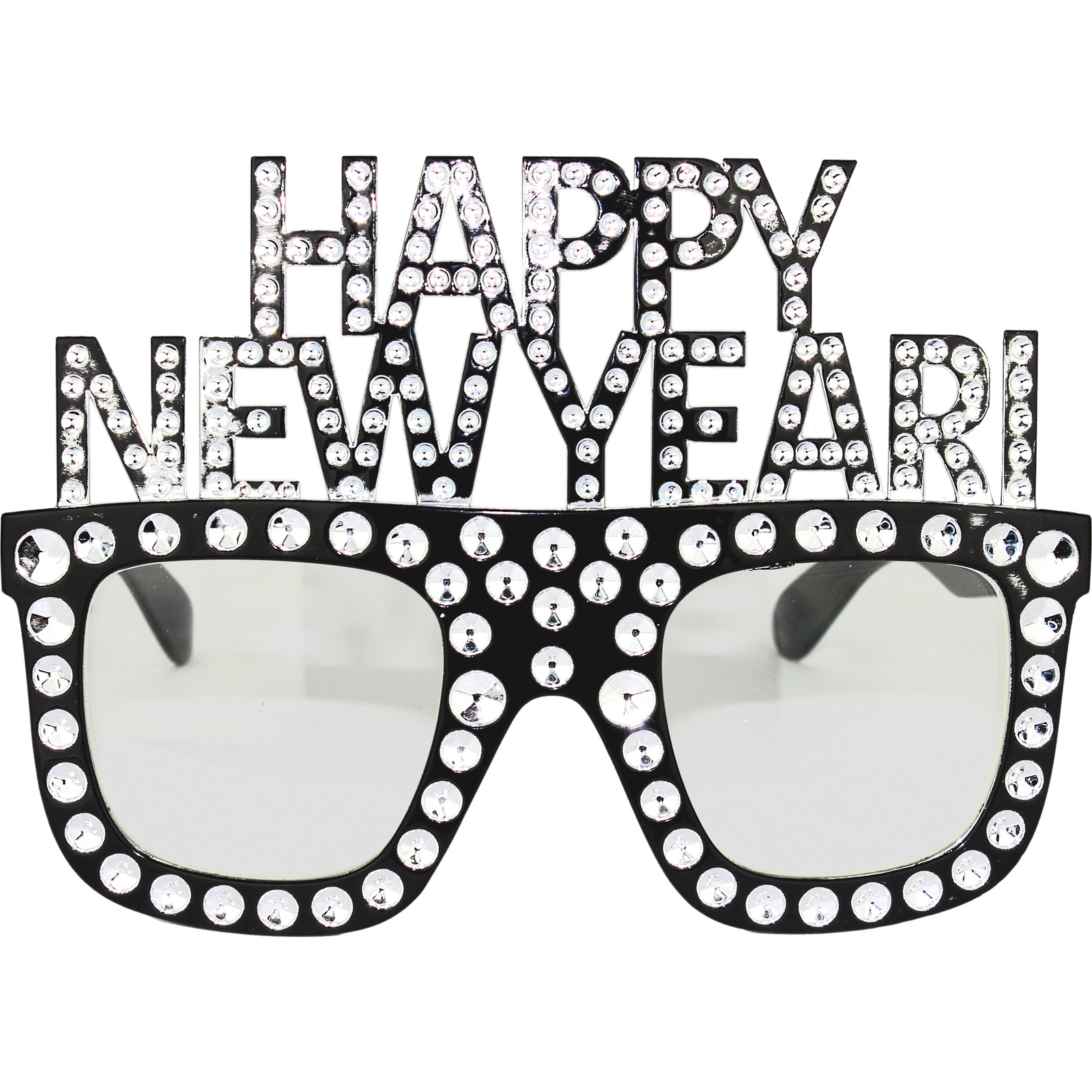 Happy New Year Black Bling Party Glasses