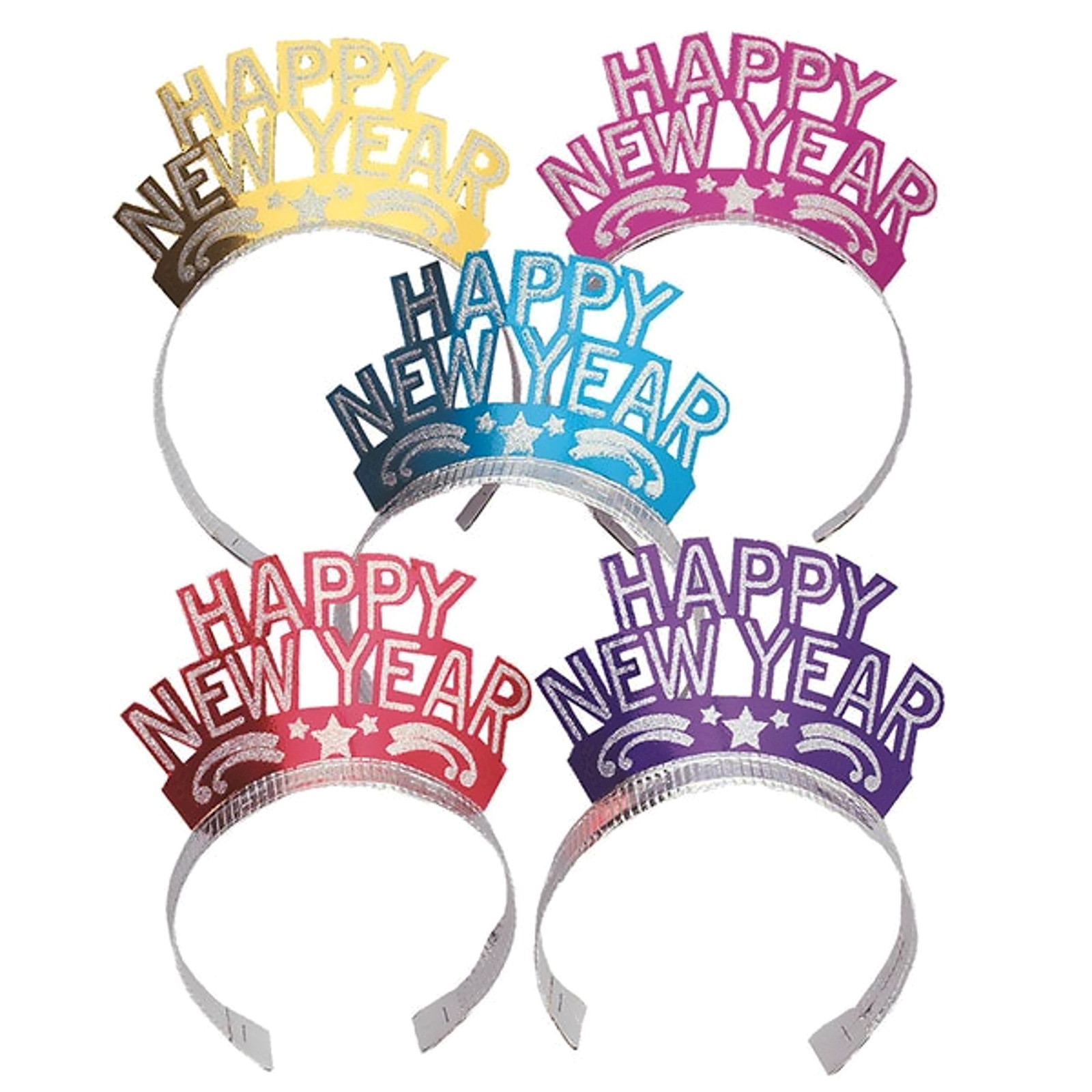 New Year Glitter Tiaras (Pack of 12)