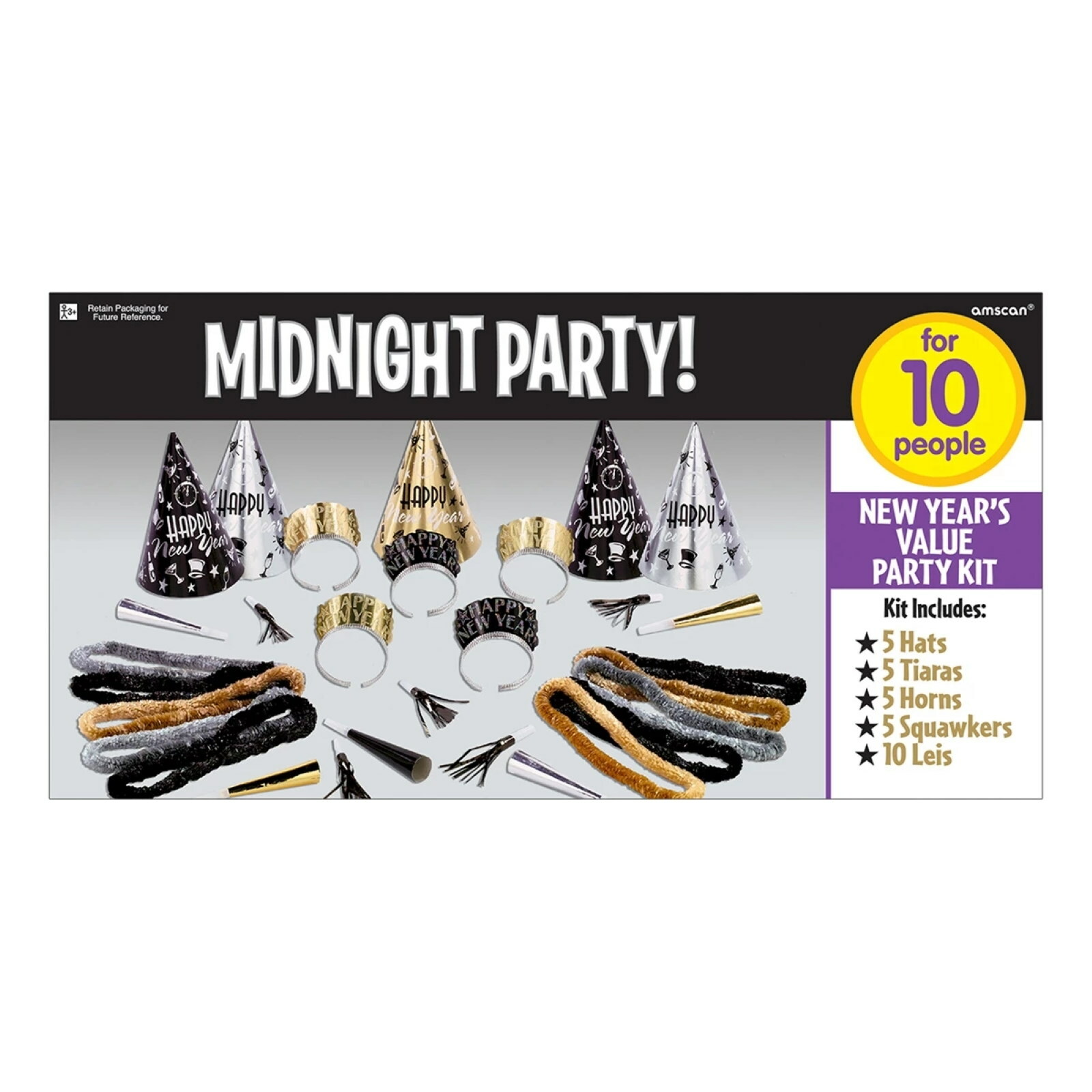 New Year Midnight Party 10 Guests Party Kit
