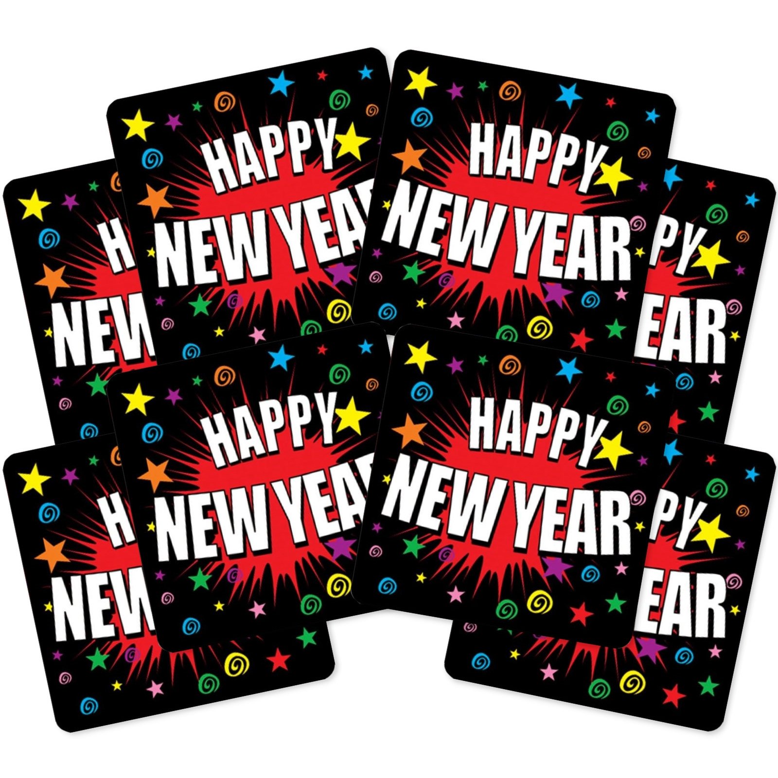 Happy New Year Drink Coasters (Pack of 8)