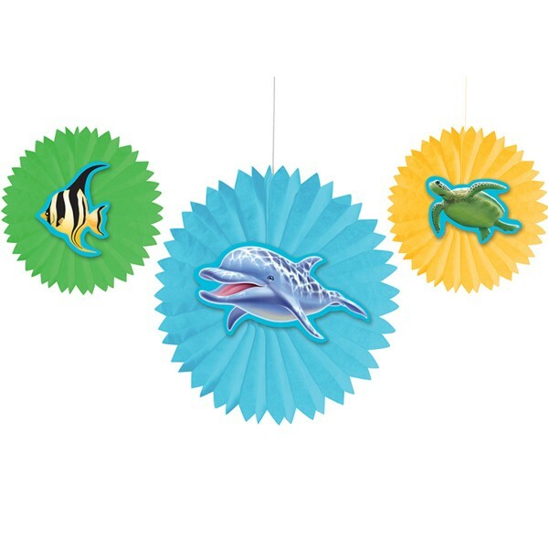 Ocean Party Tissue Fans (Pack of 3)