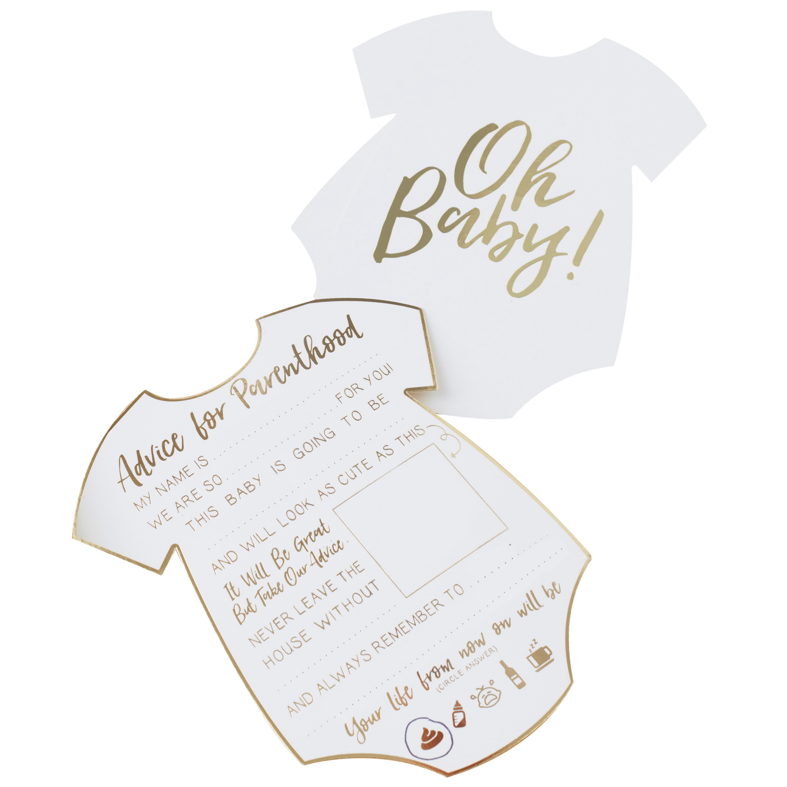 Ginger Ray Gold Oh Baby! Advice for Parenthood Cards (Pack of 10)