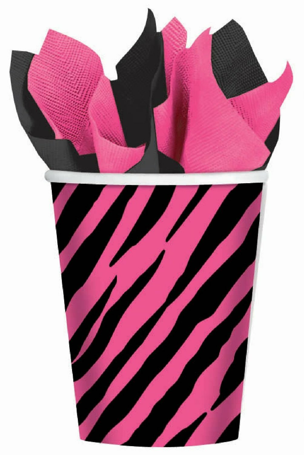 Oh So Fabulous Pink Zebra Paper Cups (Pack of 8)