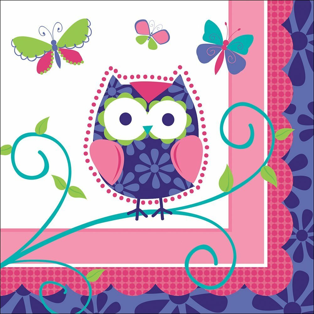 Owl Pal Small Napkins / Serviettes (Pack of 16)