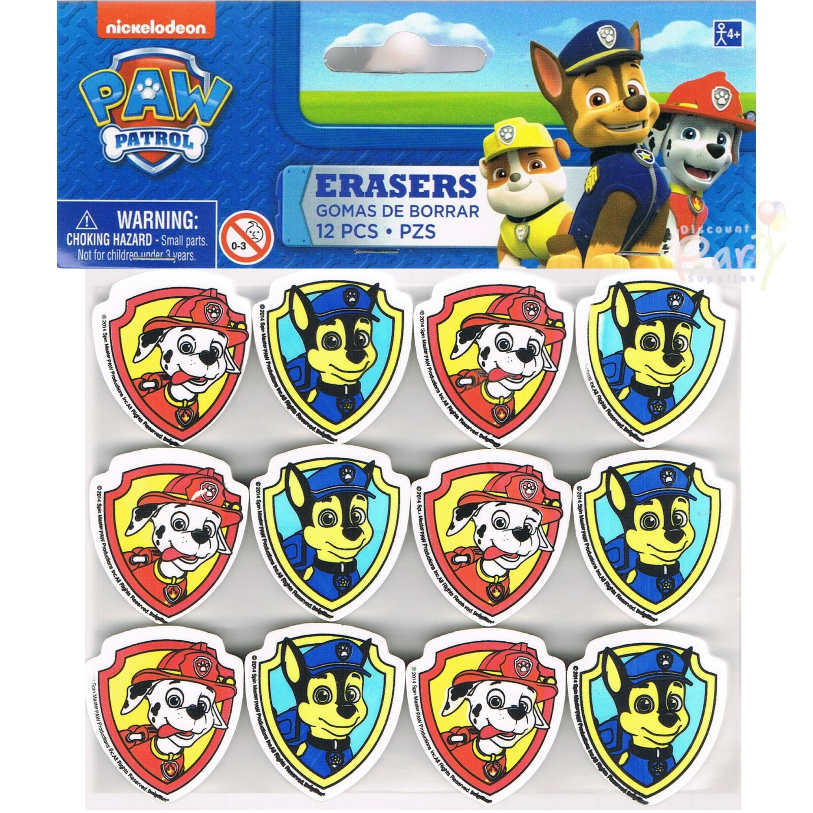 Paw Patrol Mini Erasers (Pack of 12)