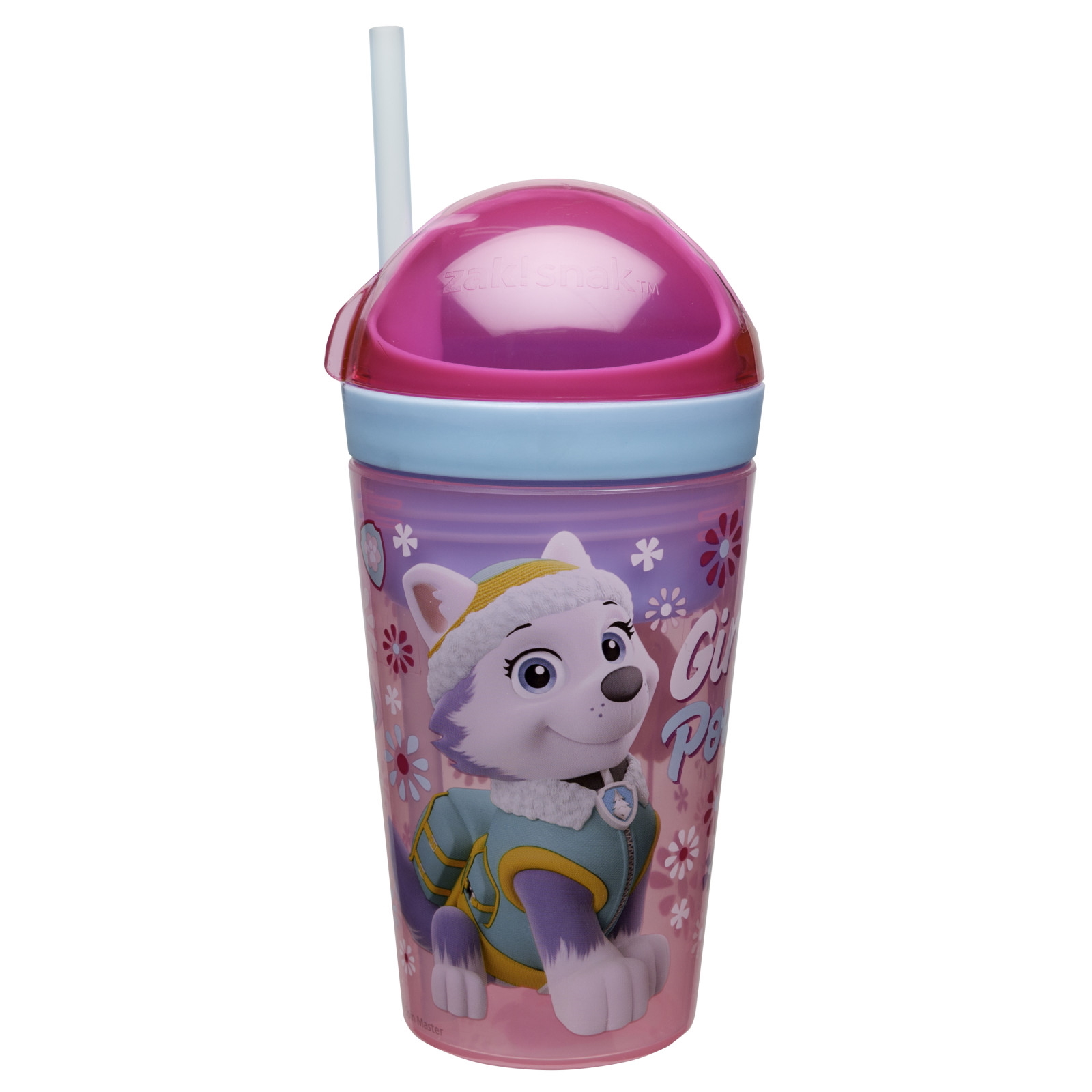 Paw Patrol Girl Plastic 2 in 1 Snack Container and Drink Bottle