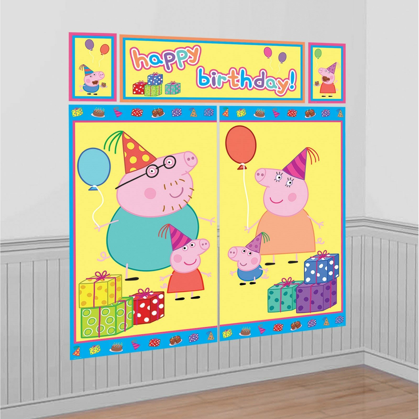 Peppa Pig Birthday Wall Decorating Kit
