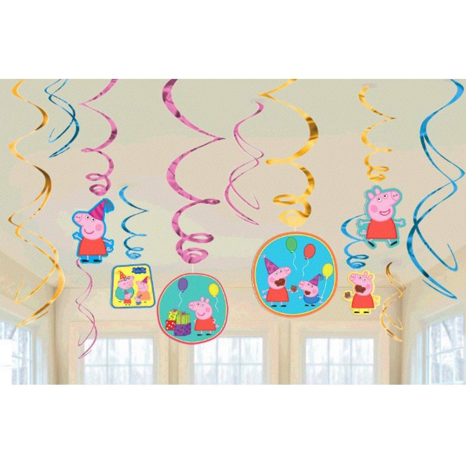 Peppa Pig Swirl Decorations (Pack of 12)