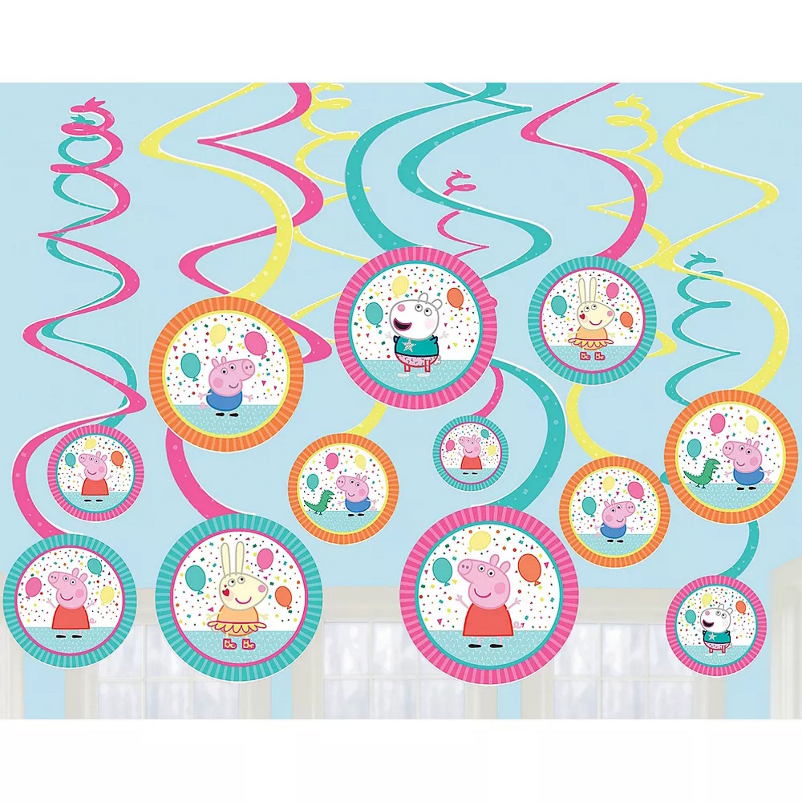 Peppa Pig Confetti Swirl Decorations (Pack of 12)