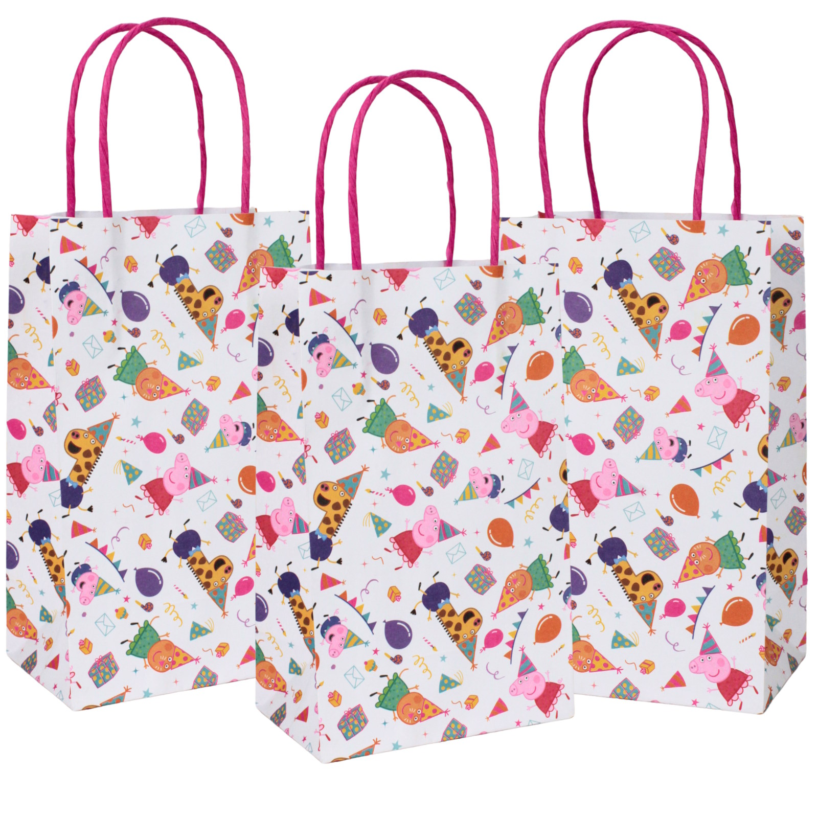 Peppa Pig Party Paper Gift Bags (Pack of 8)