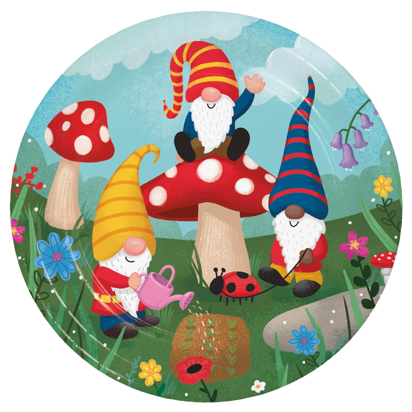 Party Gnomes Large Paper Plates (Pack of 8)
